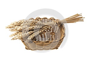 Sheaf of wheat in a wicker basket