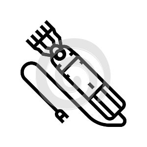 shear sheep electric tool line icon vector illustration