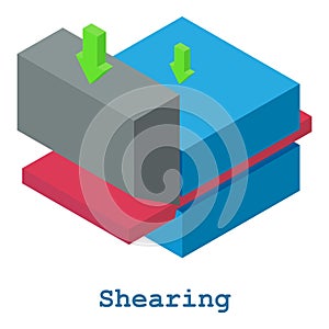 Shearing metalwork icon, isometric 3d style