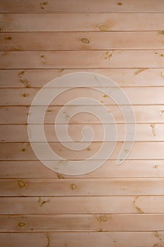Sheathing the wall with a wooden pine board. Creative vintage background