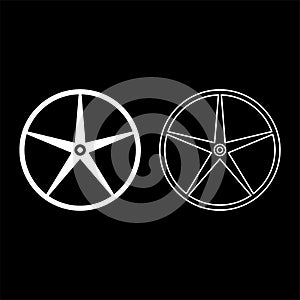 Sheave Pulley for engine washing machine Crosshead icon white color vector illustration flat style image set