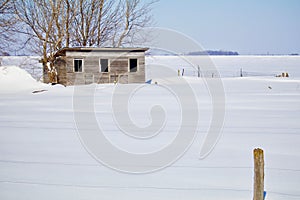 Shed on the Winter Prairie