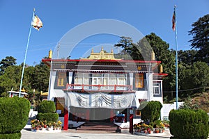 Shedup Choephelling Buddhist Temple entrance, Mussoorie, Uttarakhand