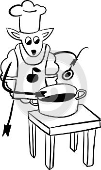 Sheep Chef funny illustration