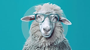 Sheep Chic: A Stylish Ovine in Spectacular Glasses