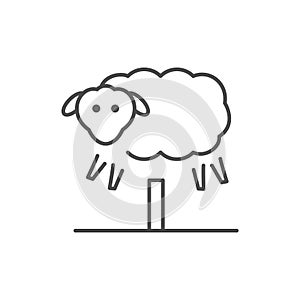 Sheep counting line outline icon
