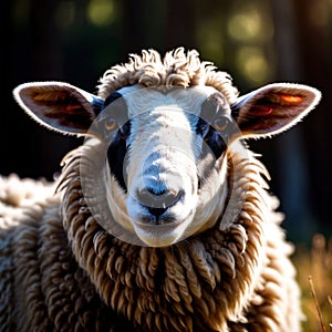 Sheep farm animal living in domestication, part of agricultural industry