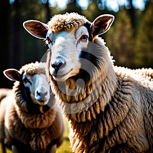 Sheep farm animal living in domestication, part of agricultural industry