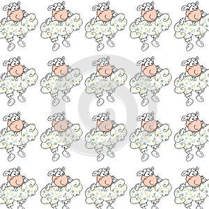 Sheep gift card or cloth,npattern, repeating pattern,