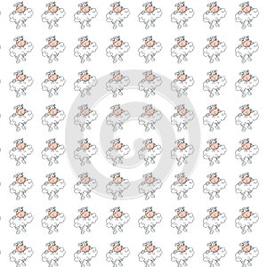 Sheep with i, gift card or cloth, pattern, repeating pattern,