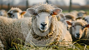 Sheep grazing peacefully outside the shed after returning to chew on fresh grass