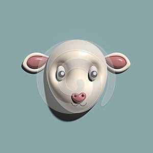 Sheep head 3D rendering