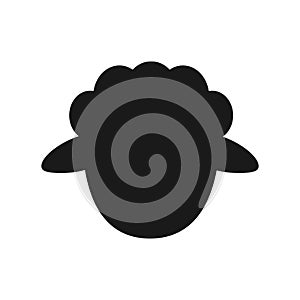 Sheep head icon. Farm animal black silhouette. Vector isolated