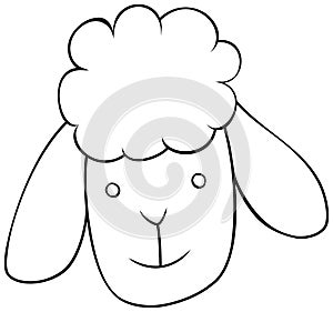 Sheep head outline icon. Vector illustration