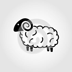 Sheep icon isolated on white background. Vector