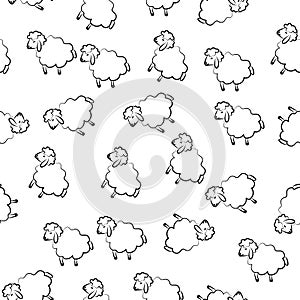 sheep icon in pattern style. Element of sheeps icon for mobile concept and web apps. Sketch sheep icon in pattern style can be use