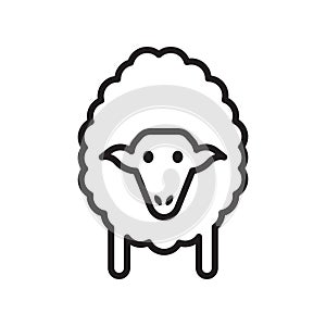 Sheep icon vector sign and symbol isolated on white background, Sheep logo concept , outline symbol, linear sign , outline symbol