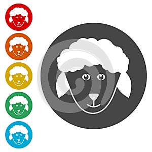 Sheep icons set. Farm animal vector illustration