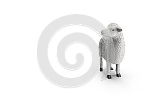 Sheep isolated on white background 3D illustration