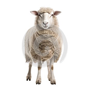 Sheep isolated on white background. Generative ai.