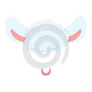 Sheep lamb ear color on a white background. Vector illustration