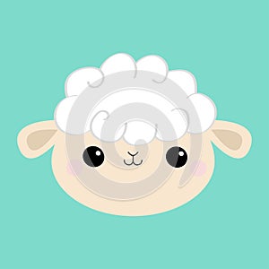 Sheep lamb face head round icon. Cloud shape. Cute cartoon kawaii funny smiling baby character. Nursery decoration. Sweet dreams.