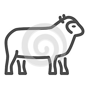 Sheep line icon, Farm animals concept, lamb sign on white background, silhouette of sheep animal icon in outline style