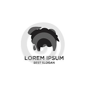 Sheep logo icon designs vector simple black silhouette  illustration