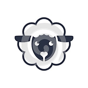 Sheep logo. Vector logo template. Sheep head line icon, filled outline sign, linear pictogram isolated on white.