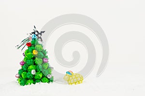 Sheep looking Christmas tree