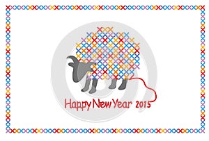 Sheep and New Year's greetings illustration