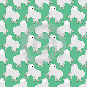 Sheep pattern seamless. Lamb background. Farm animal texture. Baby fabric ornament. Vector illustration
