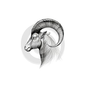 sheep ram horn ai generated