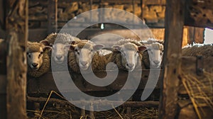 Sheep Sheltering in Barn