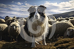 Sheep shepherd dog. Generative AI