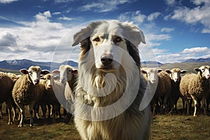 Sheep shepherd dog. Generative AI