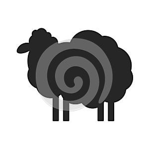 Sheep silhouette with standing pose, vector illustration EPS