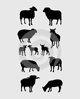 Sheep Silhouettes Set