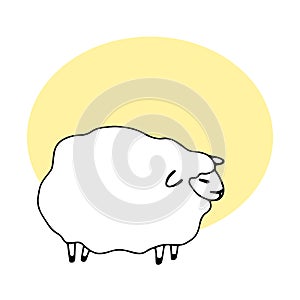 Sheep sketch icon . Hand drawn sheep icon. Sheep vector icon. Sheep icon isolated on white background.