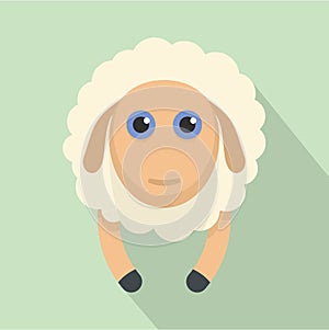 Sheep smile icon, flat style