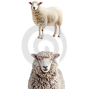 Sheep Standing Isolated on White Background photo