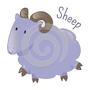 Sheep . Sticker for kids. Child fun icon.