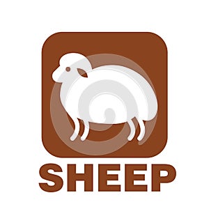 Sheep stylized icon or sign template