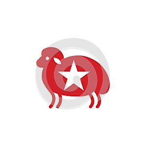 Sheep stylized icon or sign template