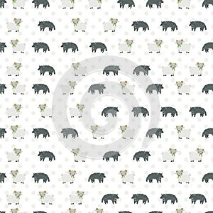 Sheep and wolf pattern.