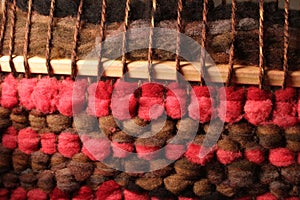 Sheep wool weaving