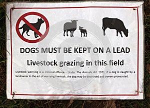 Sheep Worrying Sign