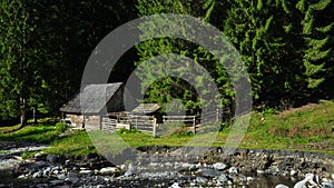 Sheepfold by the river