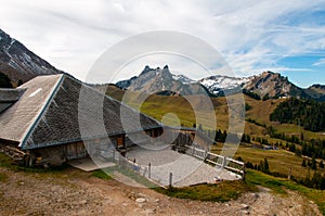 Sheepfold in Schwarzsee area, Canton of Fribourg, Switzerland