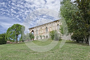 Sheepish sky above a villa